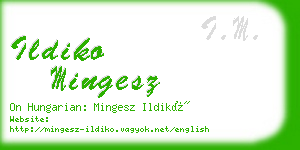 ildiko mingesz business card
